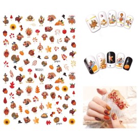 6 Sheets 3D Fall Nail Art Stickers Thanksgivin Nail Decals Autumn Nail Art Supplies Pumpkin Squirrel Turkey Maple Leaves Nail Art Design Sticker for Women Girls DIY Manicure Decorations 6 Sheets 3D Fall Nail Art Stickers Thanksgivin Nail Decals Autumn Nail Art Supplies Pumpkin Squirrel Turkey Maple Leaves Nail Art Design Sticker for Women Girls DIY Manicure Decorations