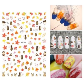 6 Sheets 3D Fall Nail Art Stickers Thanksgivin Nail Decals Autumn Nail Art Supplies Pumpkin Squirrel Turkey Maple Leaves Nail Art Design Sticker for Women Girls DIY Manicure Decorations 6 Sheets 3D Fall Nail Art Stickers Thanksgivin Nail Decals Autumn Nail Art Supplies Pumpkin Squirrel Turkey Maple Leaves Nail Art Design Sticker for Women Girls DIY Manicure Decorations