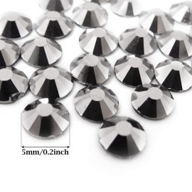 Honbay 1440PCS 5mm ss20 Sparkly Round Flatback Rhinestones Crystals, Non-Self-Adhesive (Mineral Gray) Honbay 1440PCS 5mm ss20 Sparkly Round Flatback Rhinestones Crystals, Non-Self-Adhesive (Mineral Gray)