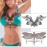 Glaryyears Sexy Temporary Tattoos for Women Girls, 6 Pack Black Fake 3D Realistic Large Tattoo Stickers, Perfect on Body Chest Waist Abdomen Underboob