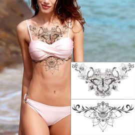 Glaryyears Sexy Temporary Tattoos for Women Girls, 6 Pack Black Fake 3D Realistic Large Tattoo Stickers, Perfect on Body Chest Waist Abdomen Underboob Glaryyears Sexy Temporary Tattoos for Women Girls, 6 Pack Black Fake 3D Realistic Large Tattoo Stickers, Perfect on Body Chest Waist Abdomen Underboob