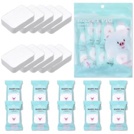 Kare & Kind 10 Pack Compressed Towels - Soft Cotton Tablet Washcloths for Travel, Sports, Camping, Home, Salon, Hotels - Chemical-Free Unscented Towels - Use for Face and Body