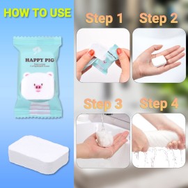 Kare & Kind 10 Pack Compressed Towels - Soft Cotton Tablet Washcloths for Travel, Sports, Camping, Home, Salon, Hotels - Chemical-Free Unscented Towels - Use for Face and Body