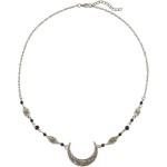 Aularso Vintage Head Chain Crescent Moon Hair Chain Black Crystal Headpieces Jewelry Pron Fashion Headbands Halloween Hair Accessories for Women and Girls (Bronze)