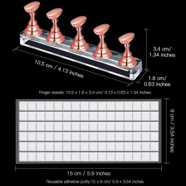 2 Set Nail Stand for Painting Press Nail Holder Acrylic Magnetic Tips Training Fingernail Display Stands DIY Crystal Holders and 96 Pieces White Reusable Adhesive Putty(Metal Rose Gold) 2 Set Nail Stand for Painting Press Nail Holder Acrylic Magnetic Tips Training Fingernail Display Stands DIY Crystal Holders and 96 Pieces White Reusable Adhesive Putty(Metal Rose Gold)