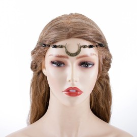 Mosako Vintage Crescent Moon Head Chain Black Drop Crystal Hair Chains Retro Festival Headpieces Costume Halloween Elegant Hair Accessories Prom Head Jewelry for Women and Girls Mosako Vintage Crescent Moon Head Chain Black Drop Crystal Hair Chains Retro Festival Headpieces Costume Halloween Elegant Hair Accessories Prom Head Jewelry for Women and Girls