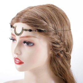 Mosako Vintage Crescent Moon Head Chain Black Drop Crystal Hair Chains Retro Festival Headpieces Costume Halloween Elegant Hair Accessories Prom Head Jewelry for Women and Girls Mosako Vintage Crescent Moon Head Chain Black Drop Crystal Hair Chains Retro Festival Headpieces Costume Halloween Elegant Hair Accessories Prom Head Jewelry for Women and Girls