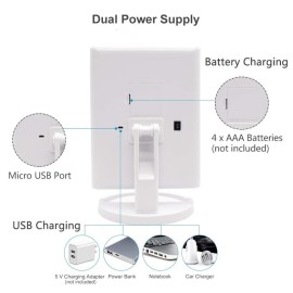 Flymiro Tri-fold Lighted Vanity Makeup Mirror with 3x/2x Magnification,21 LEDs Light and Touch Screen,180 Degree Free Rotation Countertop Cosmetic Mirror,Travel (White)