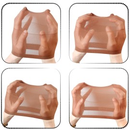 YANTAISIYU 12 Pieces Stocking Wig Caps for Lace Front Wigs Nylon Mesh Wig Cap for Women (Dark Brown)