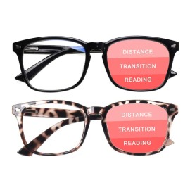 SIGVAN Progressive Multifocal Computer Glasses Women Men Blue Light Blocking Reading Glasses Spring Hinge Readers (2 Mix, 2.0)