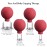 4 Pieces Glass Cupping Set Glass Silicone Cupping Cups Massage Vacuum Suction Cupping Cups for Body Face Leg Arm Back Shoulder Muscle and Joint Pain (Red)