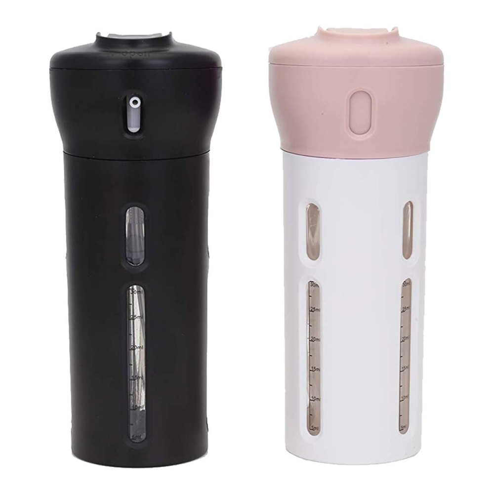 Travigo 4-in-1 Travel Bottle Dispenser, TSA Approved,Includes Four Empty Reusable 1.4 oz. (40 mL) Cosmetic Toiletry Containers for Sanitizer, Soap, Lotions, Skincare, Makeup Products (Black Pink) Travigo 4-in-1 Travel Bottle Dispenser, TSA Approved,Includes Four Empty Reusable 1.4 oz. (40 mL) Cosmetic Toiletry Containers for Sanitizer, Soap, Lotions, Skincare, Makeup Products (Black Pink)