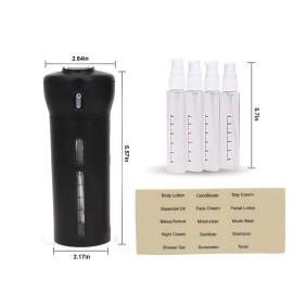 Travigo 4-in-1 Travel Bottle Dispenser, TSA Approved,Includes Four Empty Reusable 1.4 oz. (40 mL) Cosmetic Toiletry Containers for Sanitizer, Soap, Lotions, Skincare, Makeup Products (Black Pink) Travigo 4-in-1 Travel Bottle Dispenser, TSA Approved,Includes Four Empty Reusable 1.4 oz. (40 mL) Cosmetic Toiletry Containers for Sanitizer, Soap, Lotions, Skincare, Makeup Products (Black Pink)
