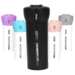 Travigo 4-in-1 Travel Bottle Dispenser, TSA Approved, Includes Four Empty Reusable 1.4 oz. (40 mL) Cosmetic Toiletry Containers for Sanitizer, Soap, Lotions, Skincare, Makeup Products (Black)