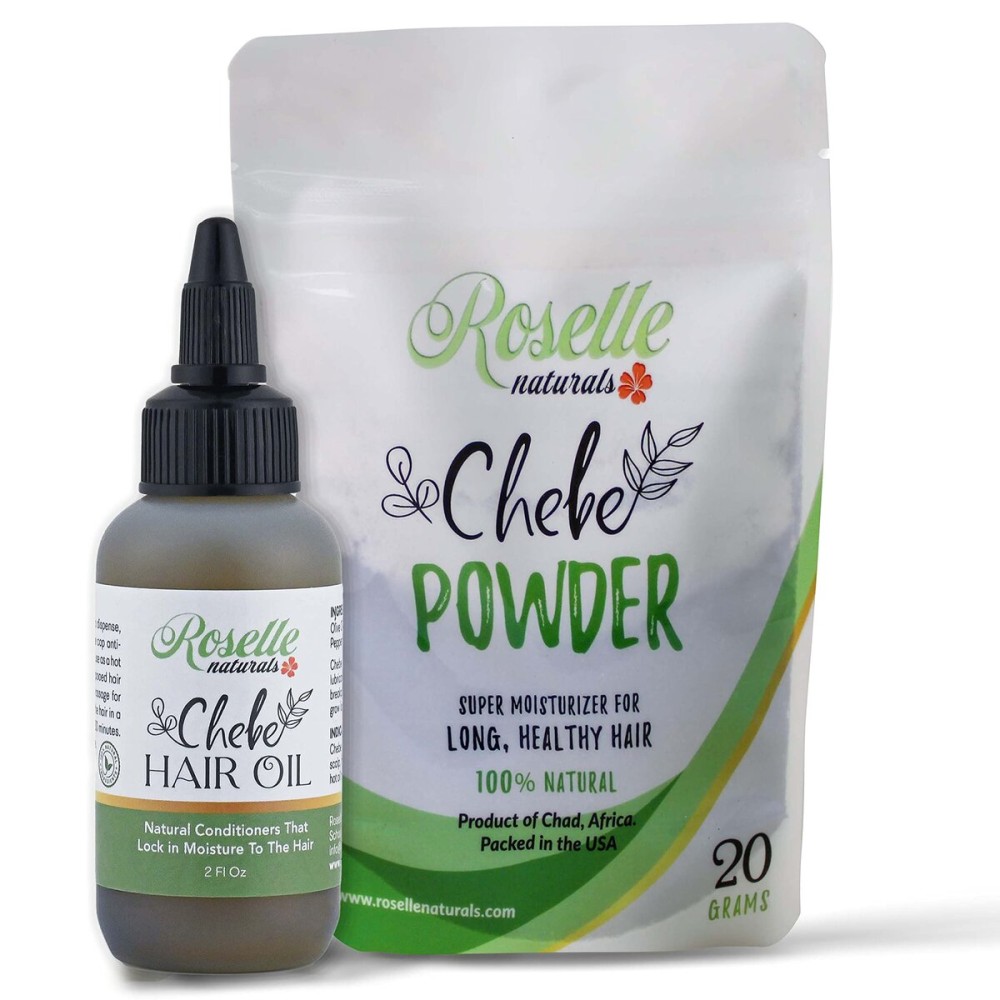 Roselle Naturals Chebe Oil for Hair Growth 2 Fl Oz Chebe Powder 20g Imported from Chad, Africa Chebe Powder Hair Oils for Stronger Longer Thicker Hair Roselle Naturals Chebe Oil for Hair Growth 2 Fl Oz Chebe Powder 20g Imported from Chad, Africa Chebe Powder Hair Oils for Stronger Longer Thicker Hair