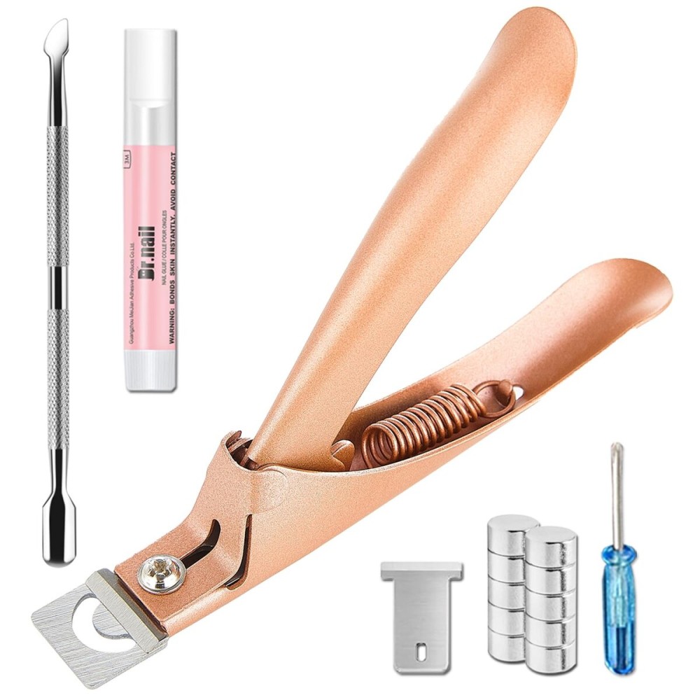 Dr.Nail Pro Acrylic Nail Clippers Kit - Nail Cutters with Magnet Sizer, Ideal for Artificial & False Nail Clipping