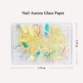 CHANGAR 5 Colors Gradient Aurora Glass Paper Nail Sticker, Reflective Mirror Design Broken Glass Stripe Line Paper Nail Decals 3D Broken Glass Pieces Mirror Foils DIY Nail Art Decoration (5 Boxes) CHANGAR 5 Colors Gradient Aurora Glass Paper Nail Sticker, Reflective Mirror Design Broken Glass Stripe Line Paper Nail Decals 3D Broken Glass Pieces Mirror Foils DIY Nail Art Decoration (5 Boxes)