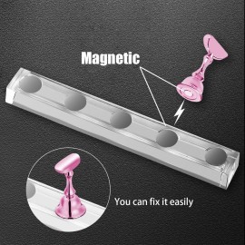 JUSTOTRY 4 Sets Pink Nail Stand for Press on Nails Display, Magnetic Fake Nails Holder for Painting Nails Practices, Beginner Acrylic Nail Art Kit Accessories, Nail Salon Equipment and Decor