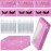 50 Sets Empty Eyelash Case Set - Lash Packaging and Storage Box With Tray and Internal Background Paper (Pink)