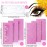 50 Sets Empty Eyelash Case Set - Lash Packaging and Storage Box With Tray and Internal Background Paper (Pink)