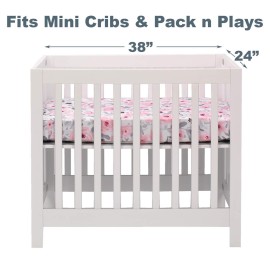 Bedtime Originals Blossom Fitted Mini Crib Sheet - Pink, Gray, White, Floral