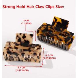 2 Pack Cutout Tortoise and Leopard Square Celluloid Acetate Jaw Clips for Thick Hair 2 Pack Cutout Tortoise and Leopard Square Celluloid Acetate Jaw Clips for Thick Hair