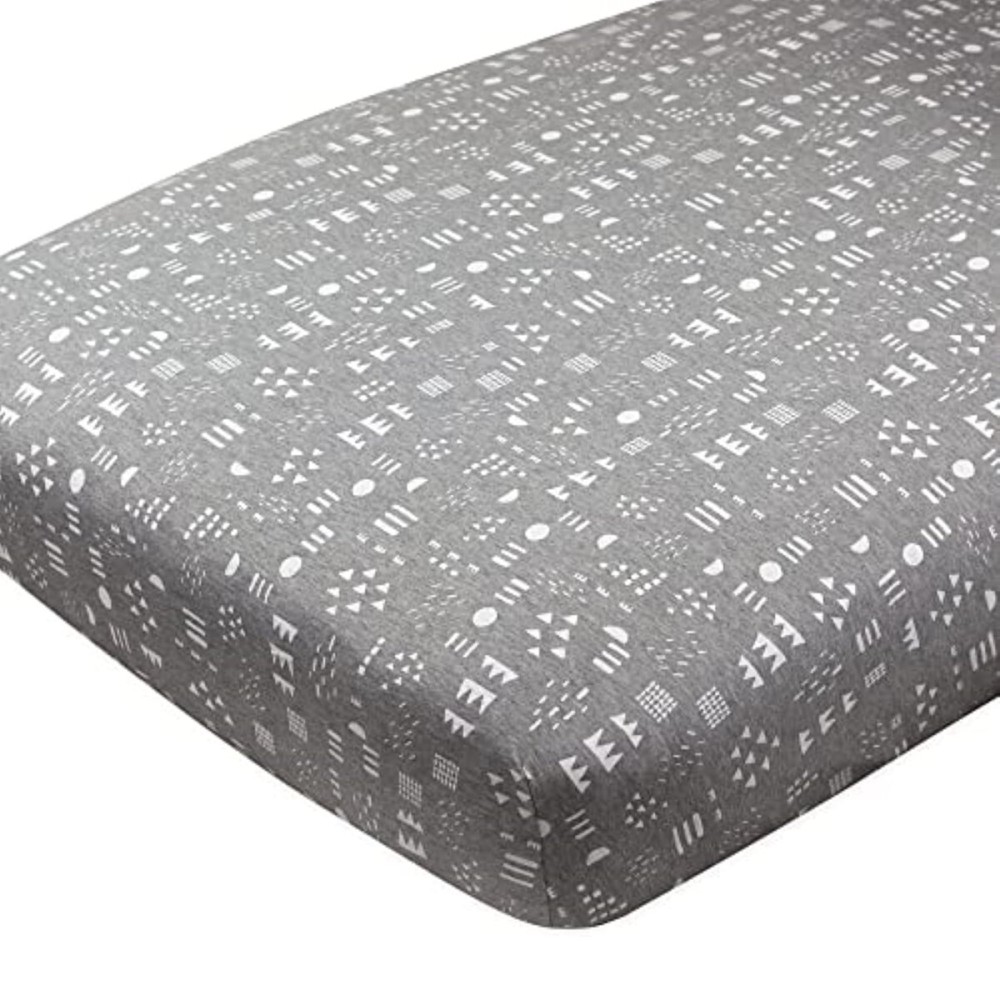 HonestBaby unisex-baby Classics Fitted Crib Sheets Set Standard Mattress, 100% Organic Cotton Baby Boys, Girls, Neutral, 1 Pack - Compass, One Size