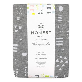 HonestBaby unisex-baby Classics Fitted Crib Sheets Set Standard Mattress, 100% Organic Cotton Baby Boys, Girls, Neutral, 1 Pack - Compass, One Size