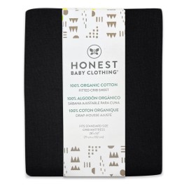 HonestBaby unisex-baby Fitted Crib Sheets Set Standard Mattress, 100% Organic Cotton Baby Boys, Girls, Neutral, 1 Pack - Blue Painted Buffalo Check, One Size