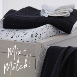 HonestBaby unisex-baby Fitted Crib Sheets Set Standard Mattress, 100% Organic Cotton Baby Boys, Girls, Neutral, 1 Pack - Blue Painted Buffalo Check, One Size