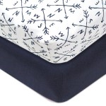 HonestBaby unisex-baby Classics Fitted Crib Sheets Set Standard Mattress, 100% Organic Cotton Baby Boys, Girls, Neutral, 1 Pack - White (Mini), One Size