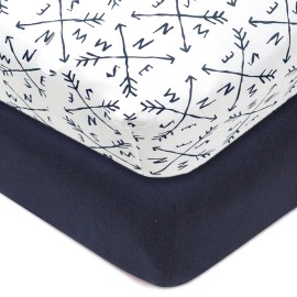 HonestBaby unisex-baby Classics Fitted Crib Sheets Set Standard Mattress, 100% Organic Cotton Baby Boys, Girls, Neutral, 1 Pack - White (Mini), One Size