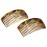 Parcelona French Glossy 23 Teeth Large 4 1/4 Celluloid Acetate Set of 2 No Slip Grip Side Hair Combs for Women, Made in France (Savana)