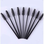AKOAK 100 Pcs Disposable Eyelash Mascara Brushes, Makeup Spoolies Bulk, Mini Mascara Wands Brush for Eye Lashes Extension Eyebrow and Makeup, Black