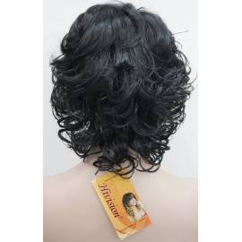 Lydell Short Soft Shaggy Layered Classic Cap Full Synthetic Wigs (Black)