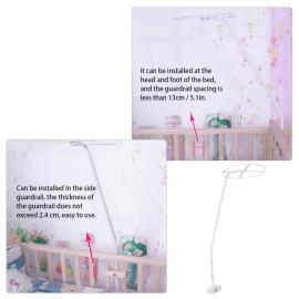Weiyirot Net Stand, Adjustable Crib Canopy Holder, Clip-on Net Holder Support Bracket Mounting Rack Accessories for Home Crib Cot Bed, Easy Assembly & Installation