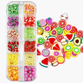 CHANGAR Fruit Nail Art Slices, 3D DIY Nail Art Fimo Slime Supplies Stickers Decoration Colorful Apple Kiwi Fruit Banana Lemon Strawberry Watermelon for DIY Crafts, Nail Art and Cellphone Decoration CHANGAR Fruit Nail Art Slices, 3D DIY Nail Art Fimo Slime Supplies Stickers Decoration Colorful Apple Kiwi Fruit Banana Lemon Strawberry Watermelon for DIY Crafts, Nail Art and Cellphone Decoration