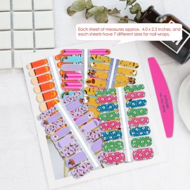 SILPECWEE 5 Sheets Halloween Nail Wraps for Women Holiday Pumpkin Skull Nail Polish Strips Gel Nail Strips Self Adhesive Fingernails Manicure Stickers with Nail File