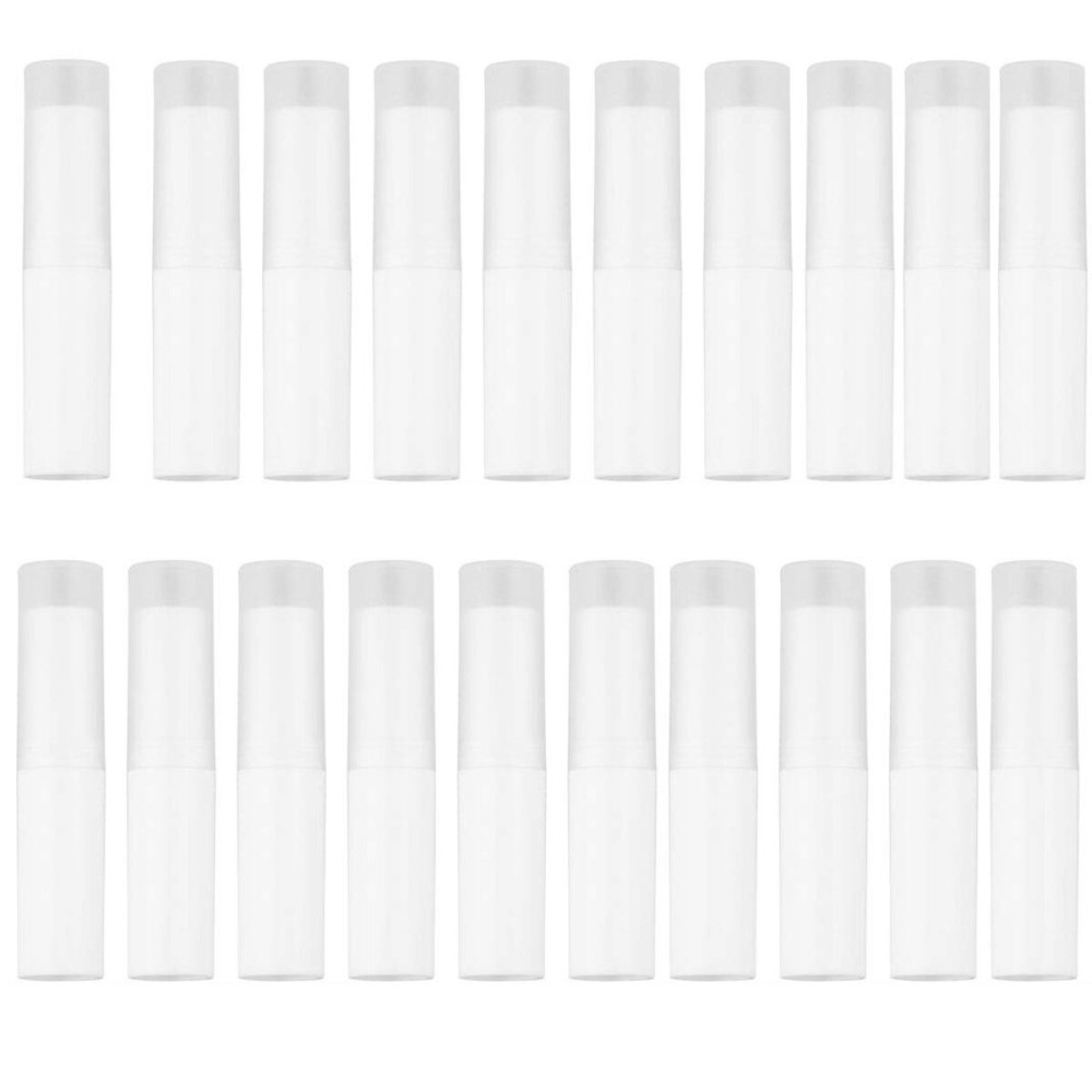 SYBL 24PCS/4g White Empty Lipstick Lip Balm Tube Rotating Type Plastic Empty Makeup DIY Lip Gross Balm Tube Container Holder Lip Gloss Case Tube Bottle with Cap for Handcrafting Lip Body Balms