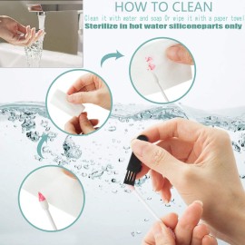 Strogem Reusable Cotton Swabs with 1 Mirror for Makeup Application and Cleaning, Multifunctional Portable Washable Silicone Q-Tip (gray)