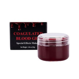 Wismee Fake Blood Fake Coagulated Scab Blood Gel (1.06Oz) Halloween Makeup Stage SFX Special Effects Makeup Kit with Stipple Sponge Wismee Fake Blood Fake Coagulated Scab Blood Gel (1.06Oz) Halloween Makeup Stage SFX Special Effects Makeup Kit with Stipple Sponge