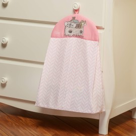 EVERYDAY KIDS Precious Moments Noahs Ark 4 Pc Crib Bedding for Girls Nursery Set Includes Baby Bed Quilt, Fitted Sheet, Dust Ruffle and Diaper Stacker with Sweet Images of Elephants and Giraffes