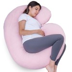 1 MIDDLE ONE Pregnancy Pillow, C Shaped Body Pillow for Maternity Support, Pregnant Women Sleeping Pillow with Velour Cover (Light Pink)