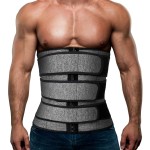 Hidyliu Mens Workout Waist Trainer Neoprene Corset Sauna Sweat Trimmer Cincher Slimming Belly with Belts (Grey Waist Trainer Belt, L)