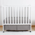 CaSaJa Mini Crib Skirt Pleated, Silk-Looking Soft Microfiber Baby Bed Skirt with Durable Platform for Mini and Portable Cribs 24 X 38, 12 Generous Drop Dust Ruffle, Machine Washable, Grey