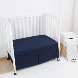 CaSaJa Microfiber 3 Pack Porta Mini Crib Sheets, Pack N Play Sheets with Comfy Napping Surface for Baby, Silky Soft Breathable Safe Playard Playpen Sheets Set, 24x38x5, Navy Gray and Navy