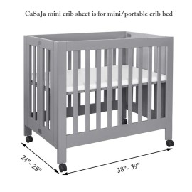 CaSaJa Microfiber 3 Pack Porta Mini Crib Sheets, Pack N Play Sheets with Comfy Napping Surface for Baby, Silky Soft Breathable Safe Playard Playpen Sheets Set, 24x38x5, Navy Gray and Navy