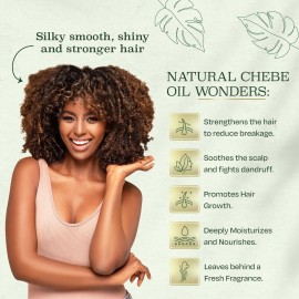 Roselle Naturals Chebe Oil for Hair Growth Made in USA 8 Fl Oz - Chebe Hair Growth Oil, Chebe Hair Grease for Stronger, Longer, Thicker Hair