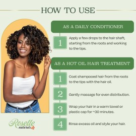 Roselle Naturals Chebe Oil for Hair Growth Made in USA 8 Fl Oz - Chebe Hair Growth Oil, Chebe Hair Grease for Stronger, Longer, Thicker Hair