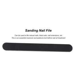 5pcs Profestional Black Straight Sanding Nail File Double Sided Round Head Nail File Salon Nail Art Tool for Natural Nails,Fales Nails and Nail Extensions 7 x 0.8 x 0.2in